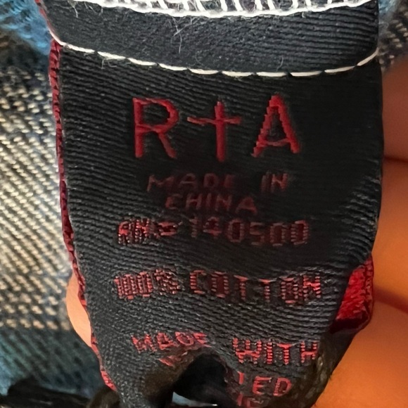 RtA top plaid casual blue white button down small long sleeve - Picture 7 of 8